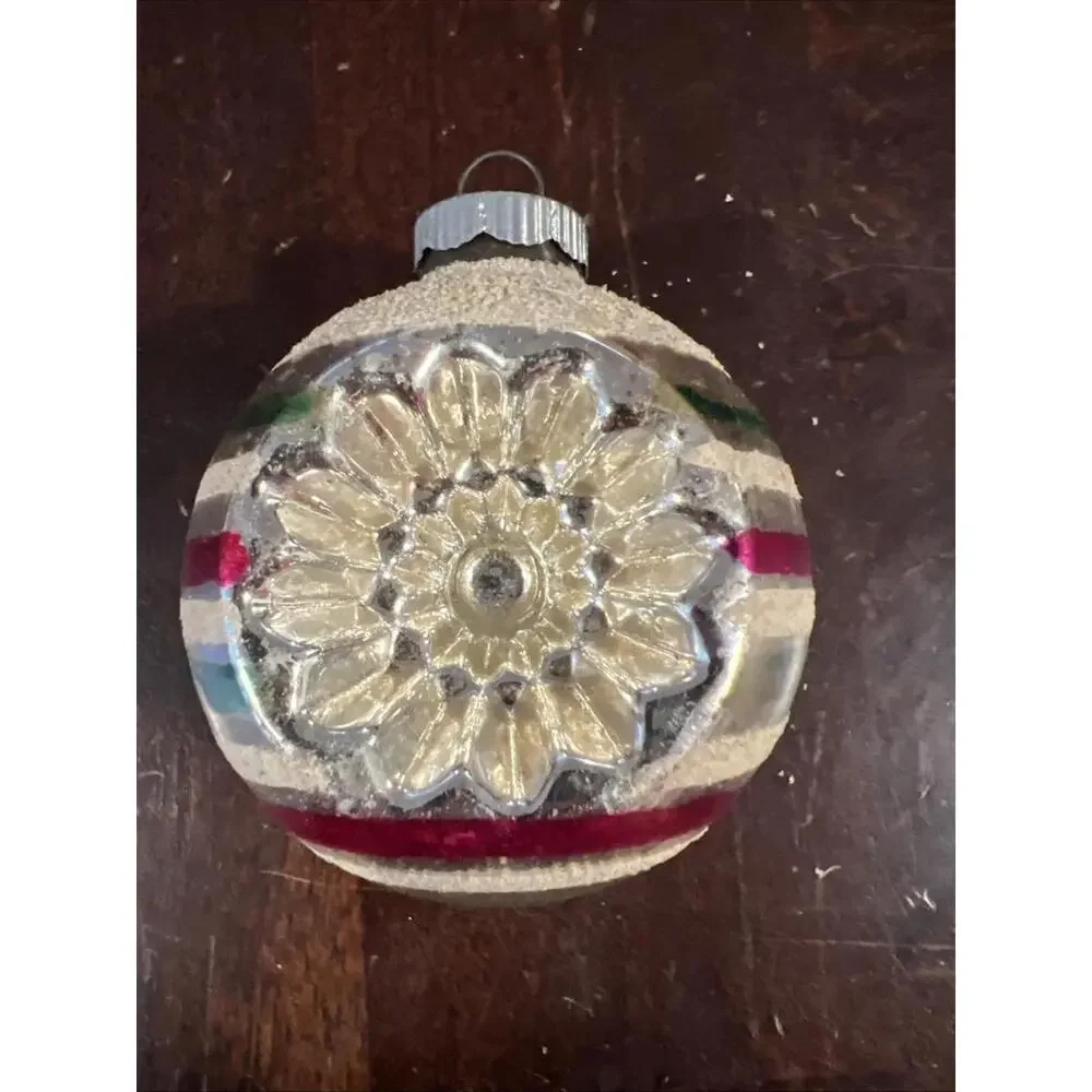 Vintage Shiny Brite Christmas Ornament Star Reflector Double Indent Stripes 1289 - Picture 3 of 6